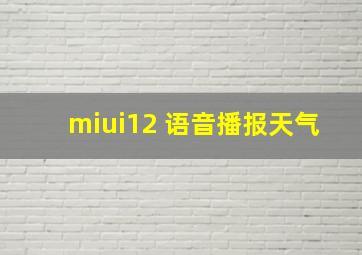 miui12 语音播报天气